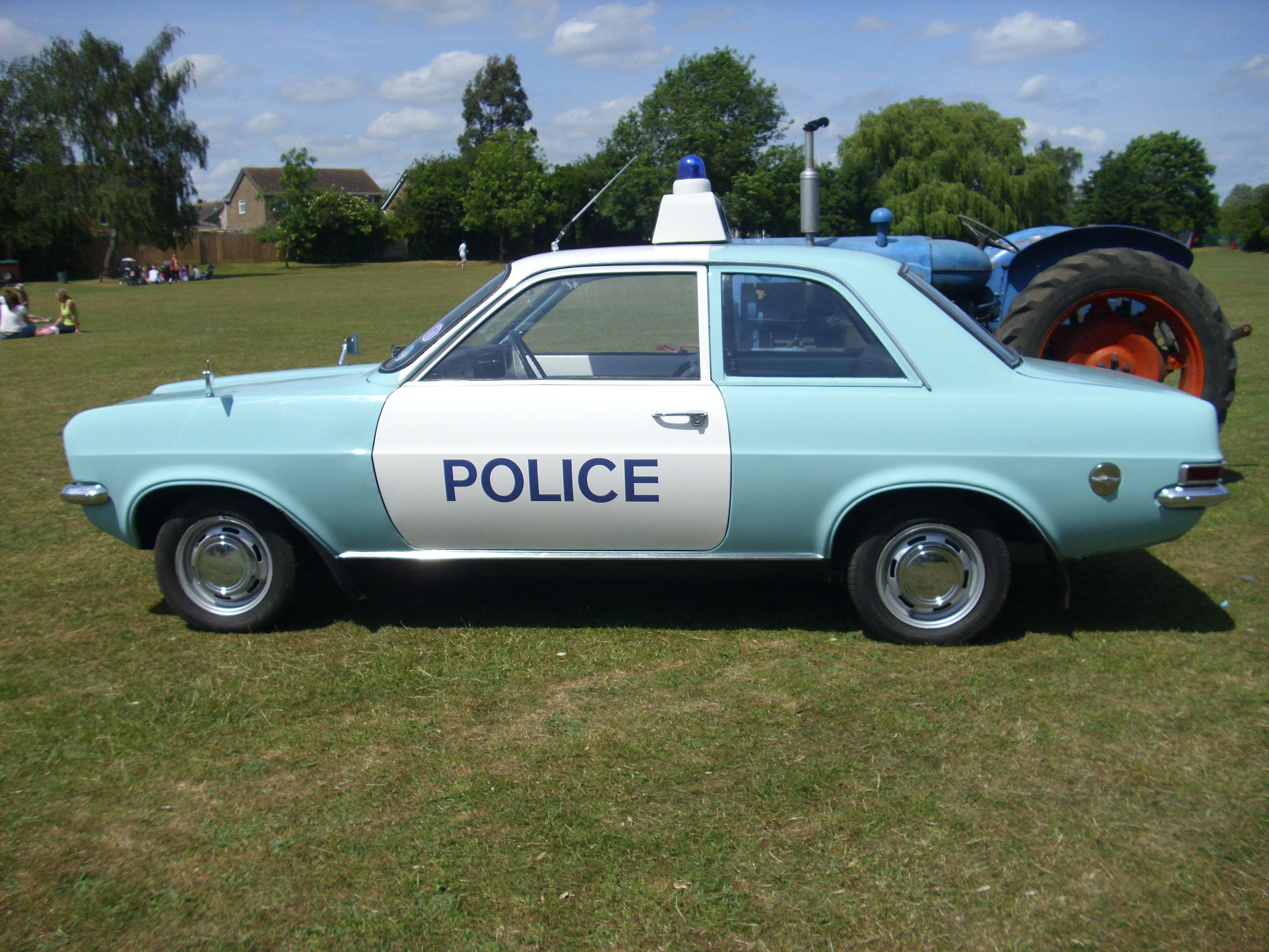 an old police car popped over